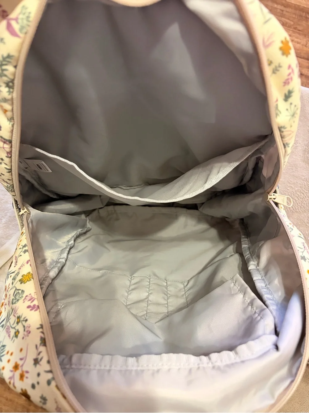 adidas Cream Floral Kids Backpack with Pastel Accents